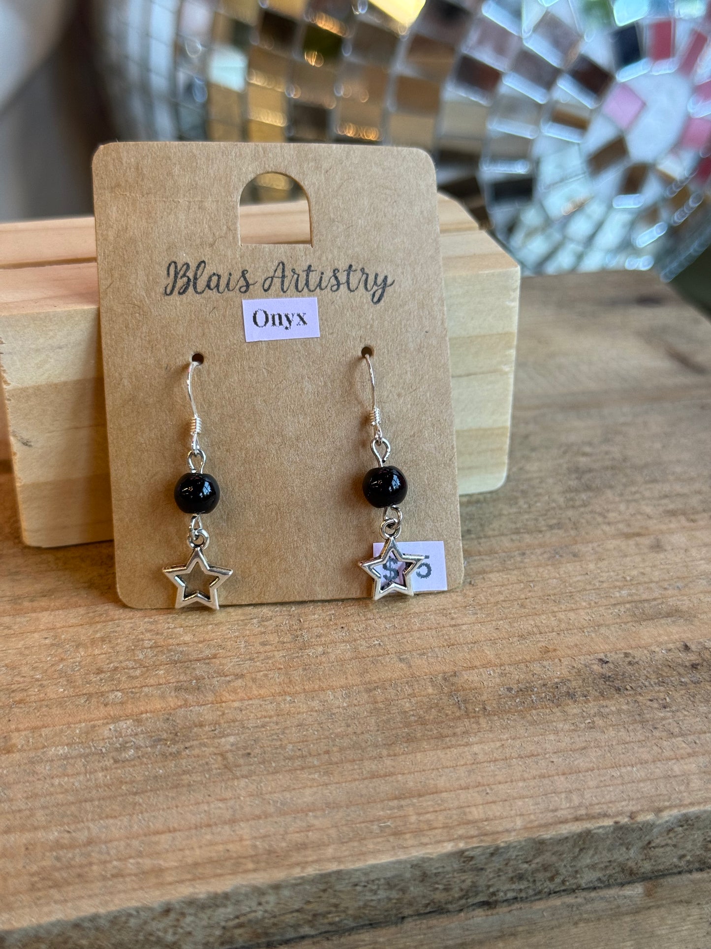 Onyx Star Earrings
