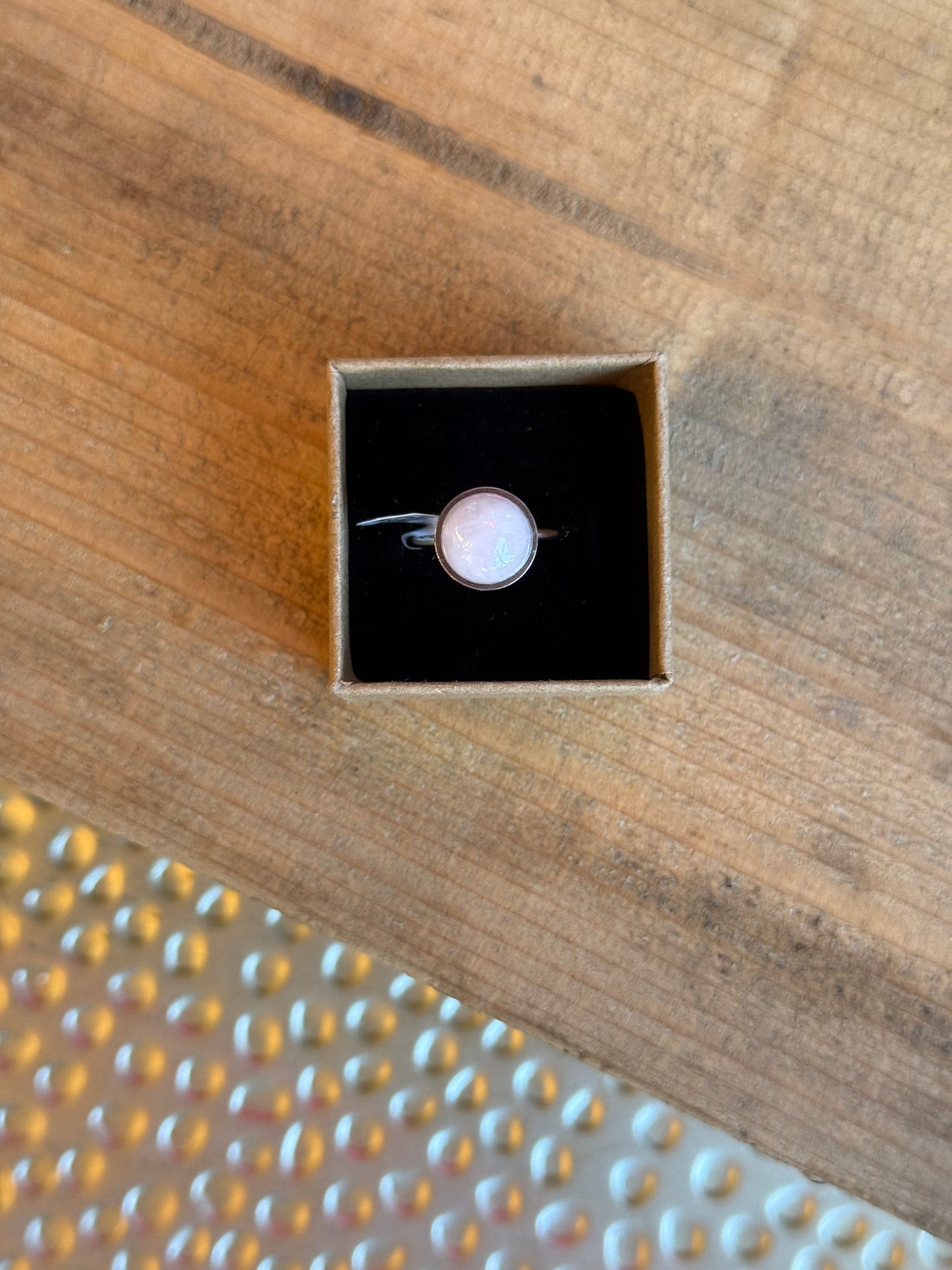 Pink Quartz Adjustable Ring