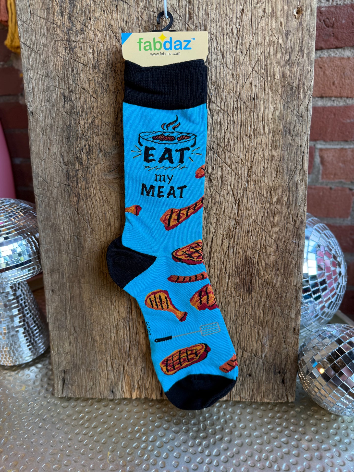 Eat My Meat Men's Novelty Crew Socks