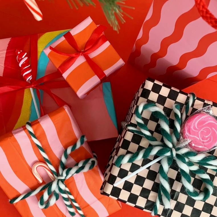 Tangy Red Fussy Stripe Tissue Paper