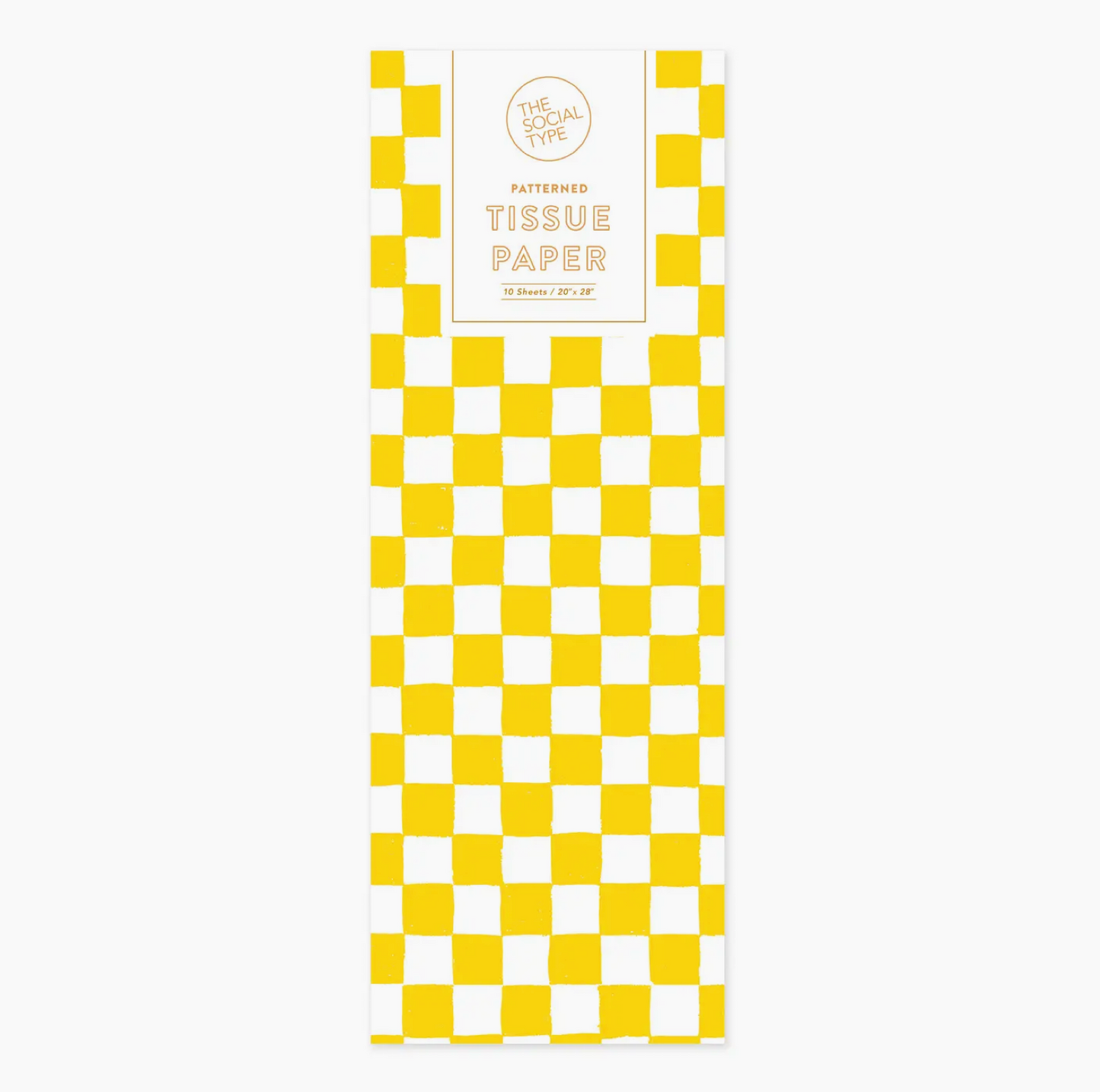 Yellow Checker Tissue Paper