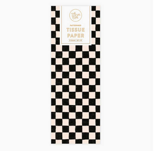 Black Checker Tissue Paper
