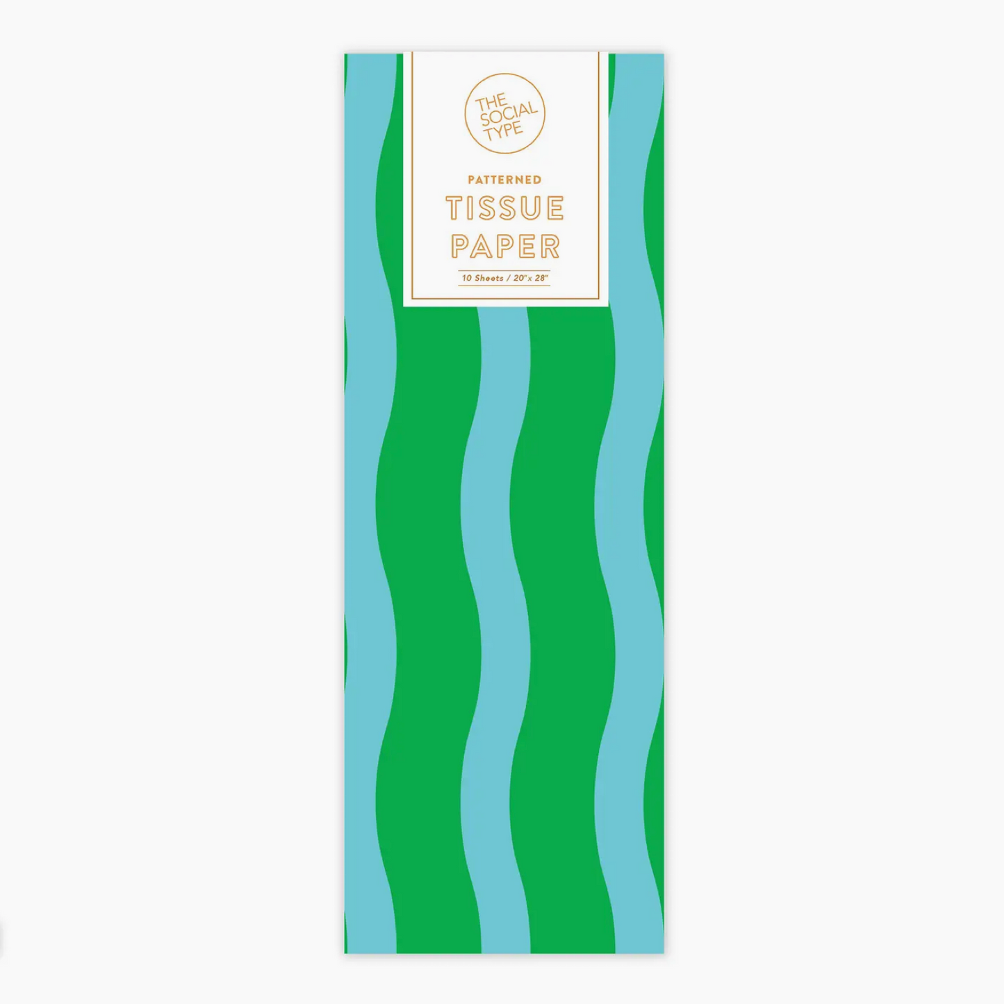Green/Aqua Fussy Stripe Tissue Paper