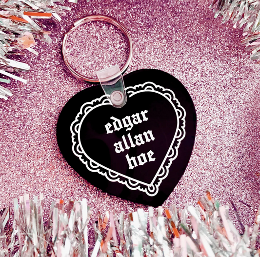 Edgar Allan Hoe Heart Shaped Vinyl Keychain