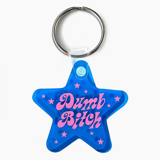 Dumb Bitch Star Shaped Vinyl Keychain