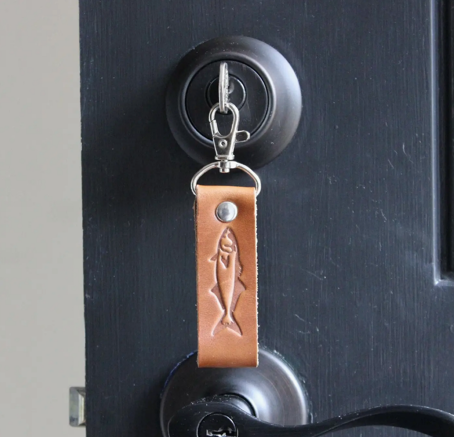 Fish Leather Keychain