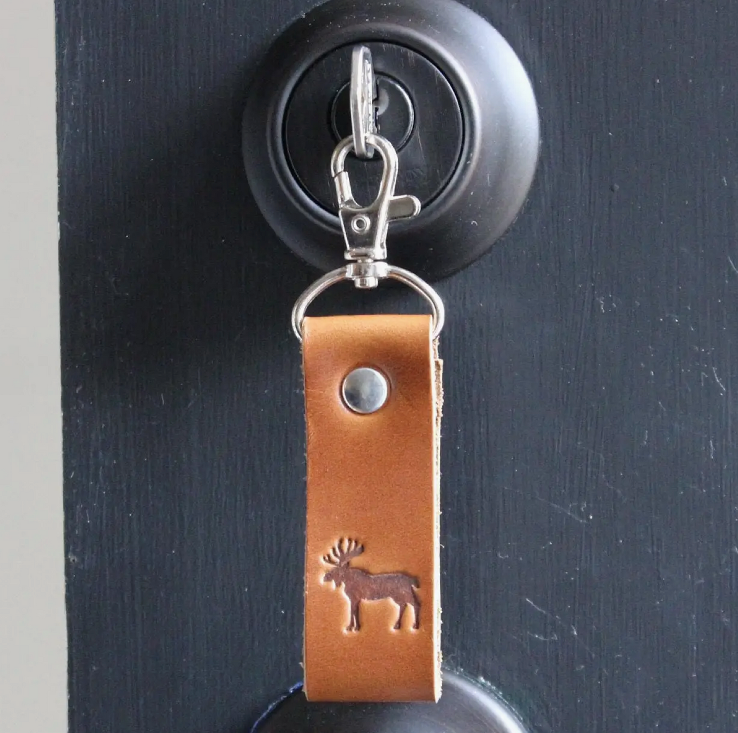 Moose Leather Keychain