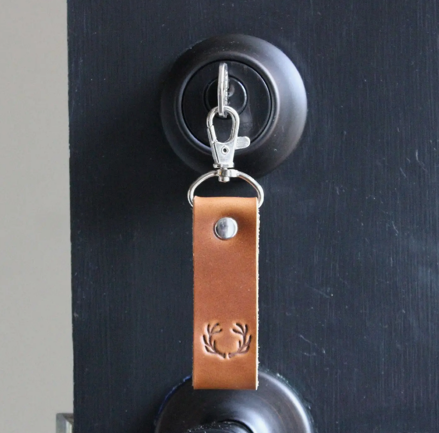 Antler Leather Keychain