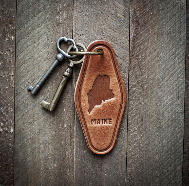 Maine Leather Keychain