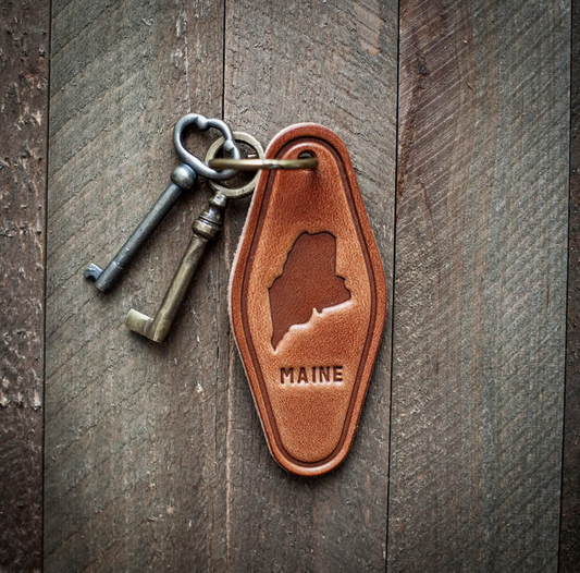 Maine Leather Keychain