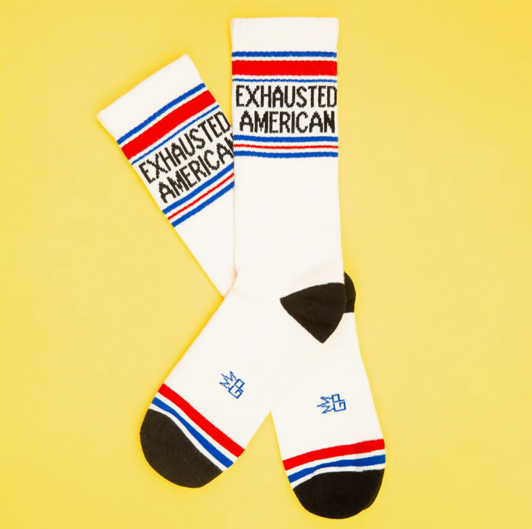 Exhausted American Gym Crew Socks