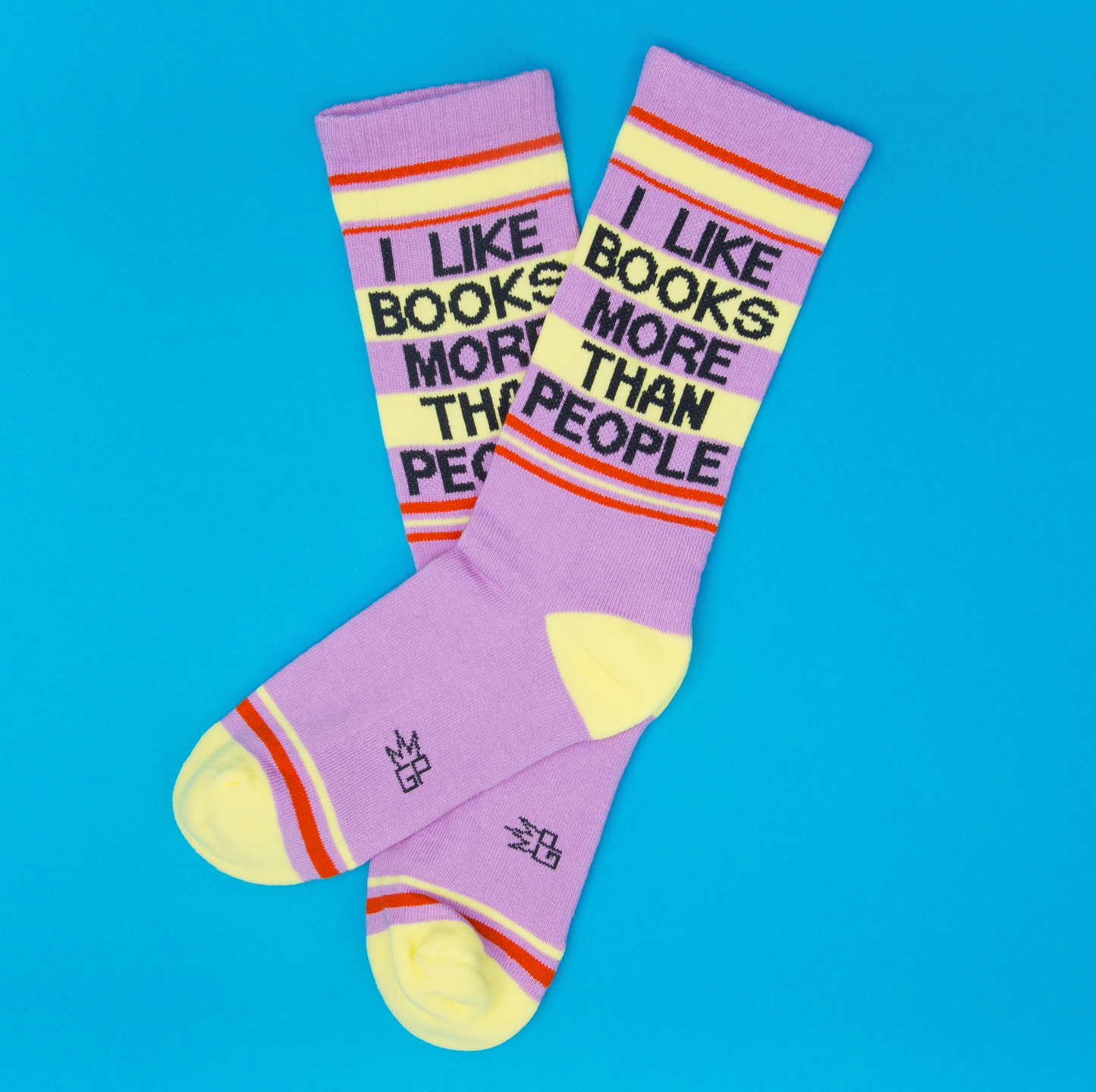 I Like Books More Than People Gym Crew Socks