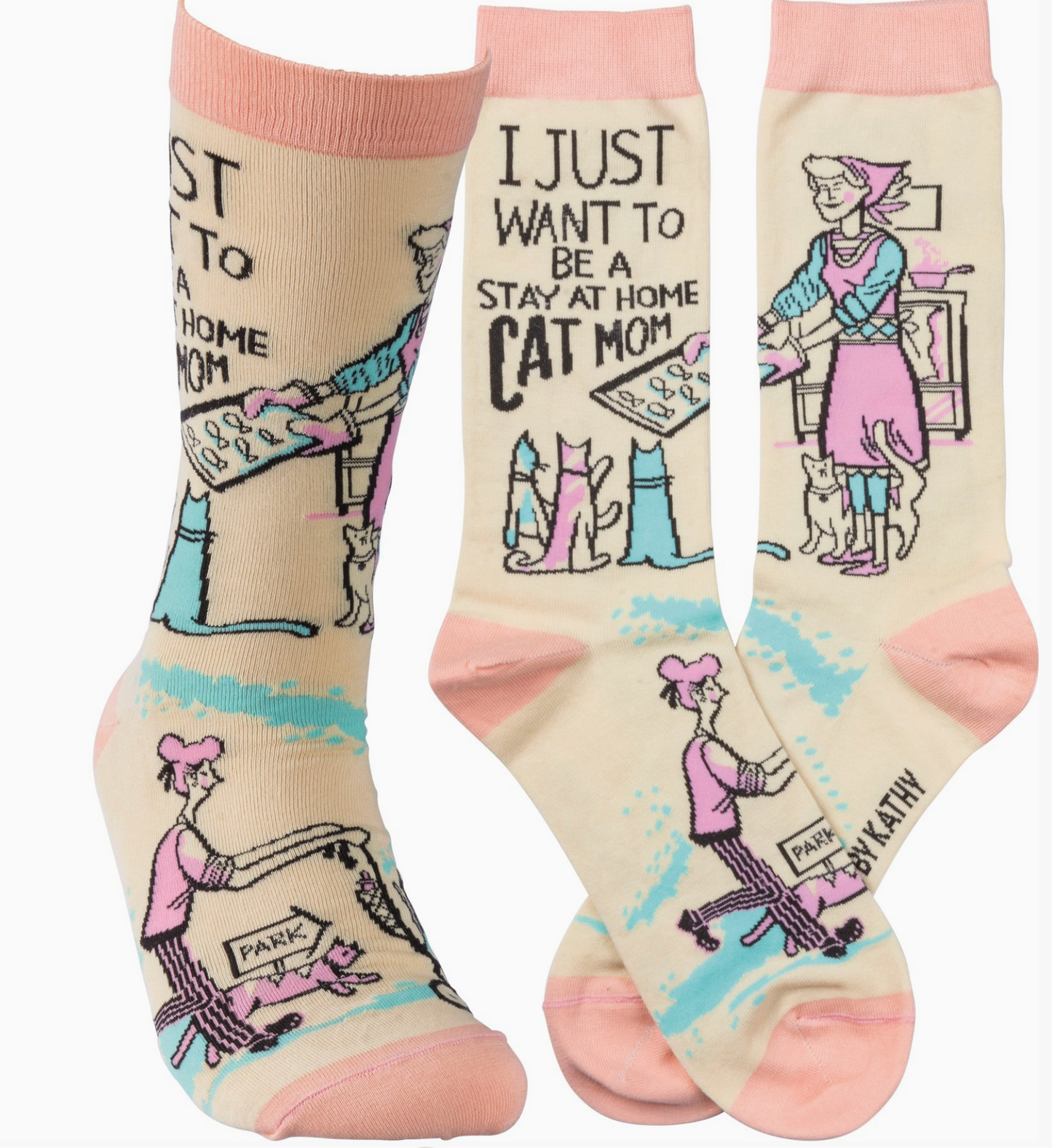 Stay At Home Cat Mom Socks