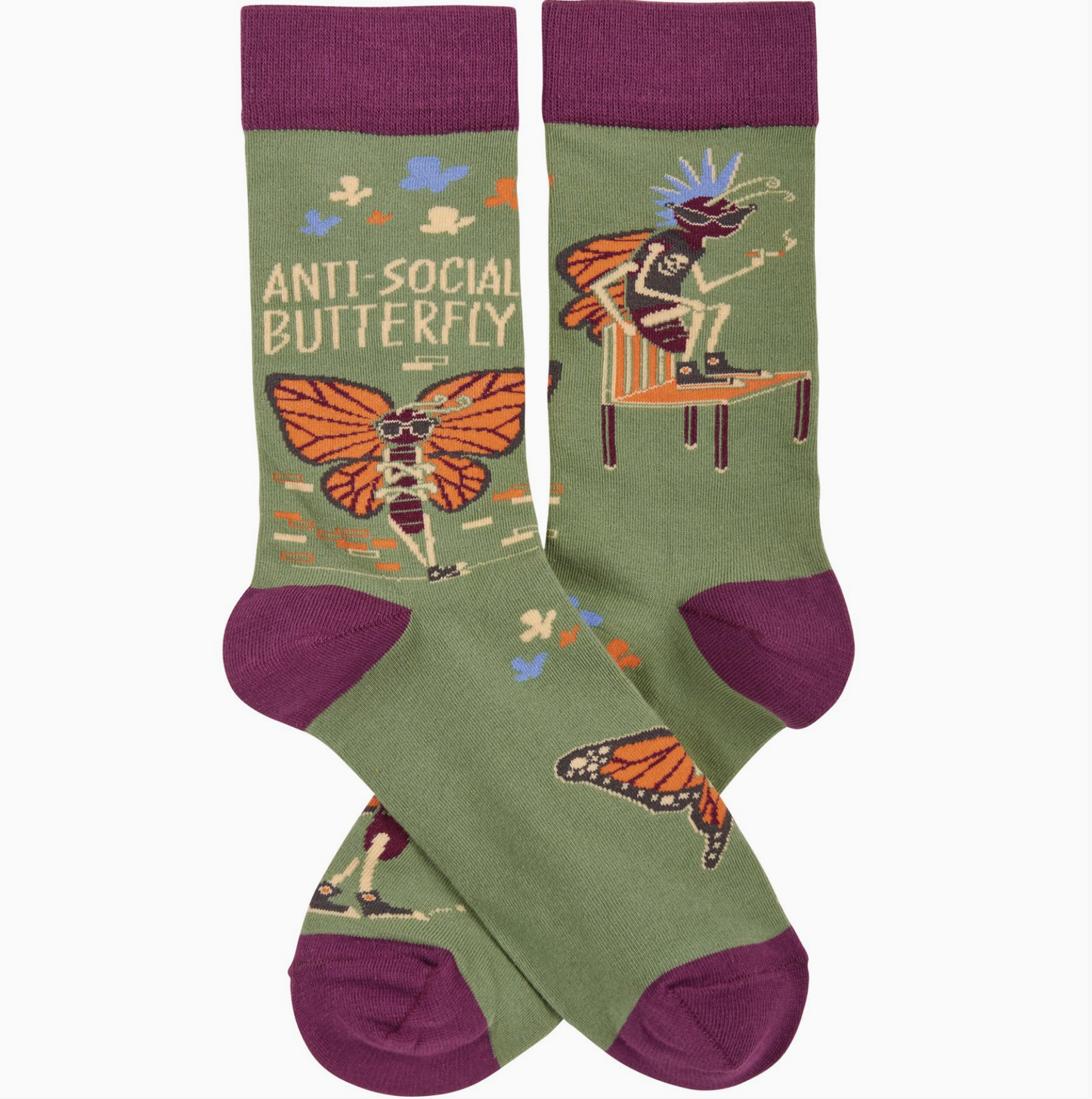 Antisocial Butterfly Socks