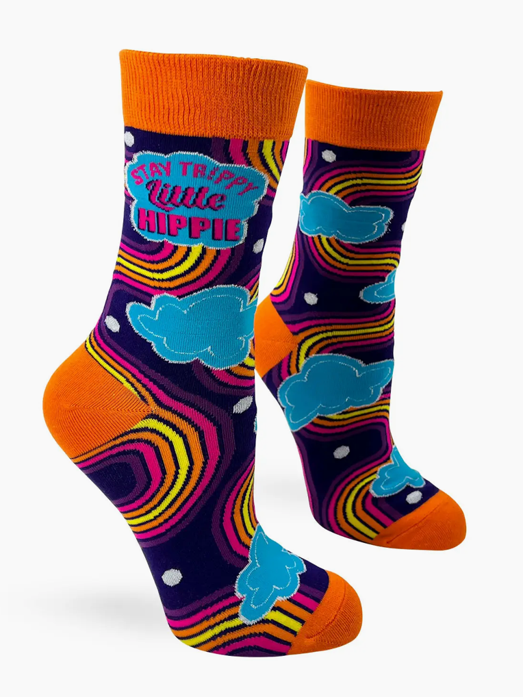 Stay-Trippy Little Hippie Women's Novelty Crew Socks
