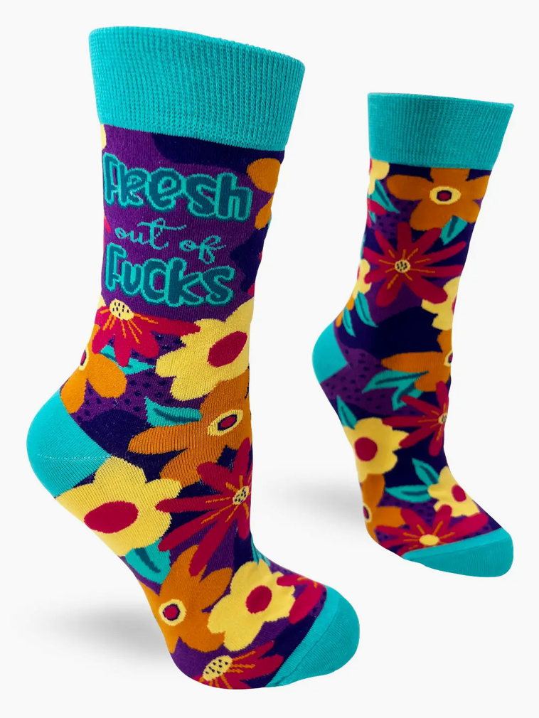Fresh Out of F*cks Ladies' Novelty Crew Socks