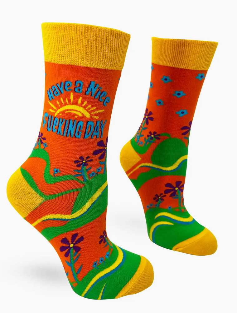 Have A Nice F*cking Day Ladies' Novelty Crew Socks