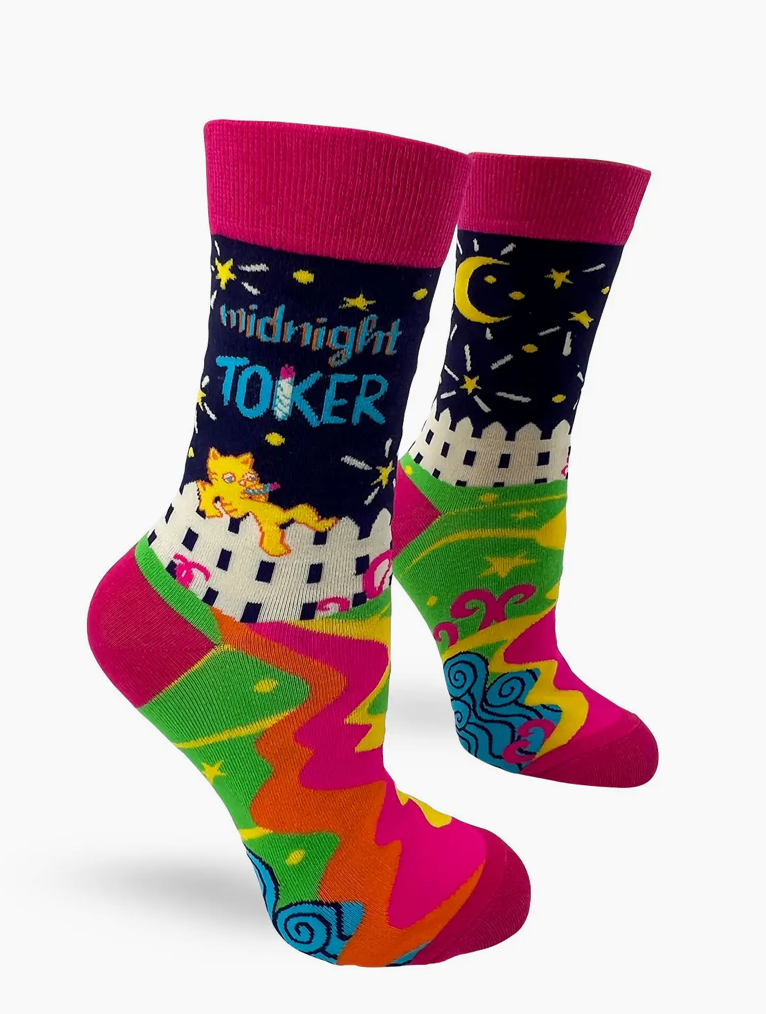 Midnight Toker Women's Novelty Crew Socks
