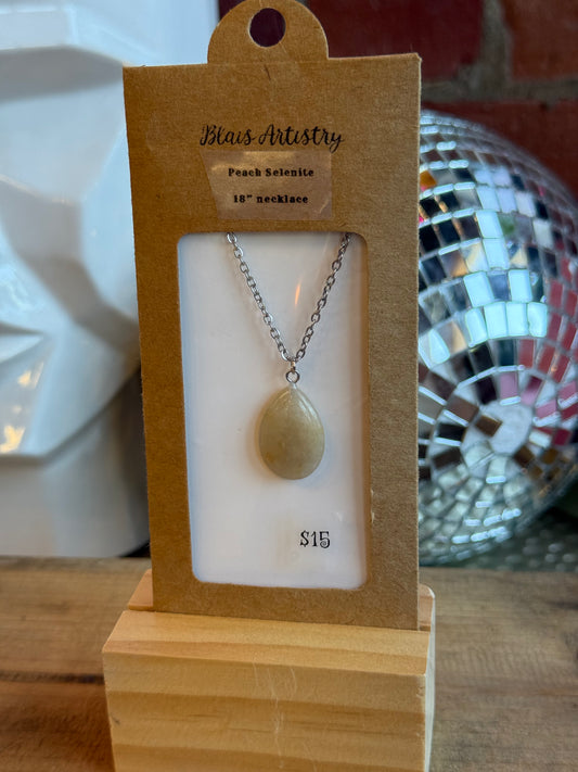 Peach Selenite Necklace
