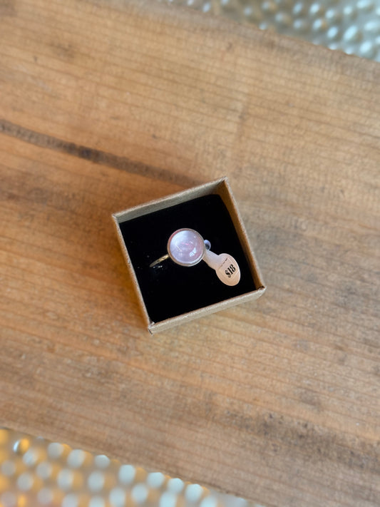 Pink Quartz Adjustable Ring