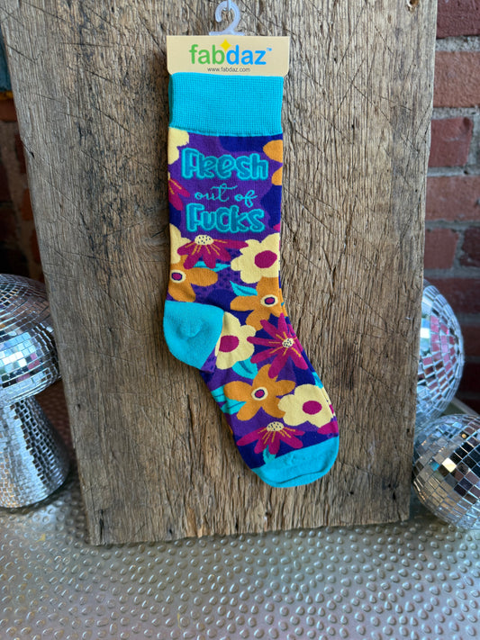 Fresh Out of F*cks Ladies' Novelty Crew Socks