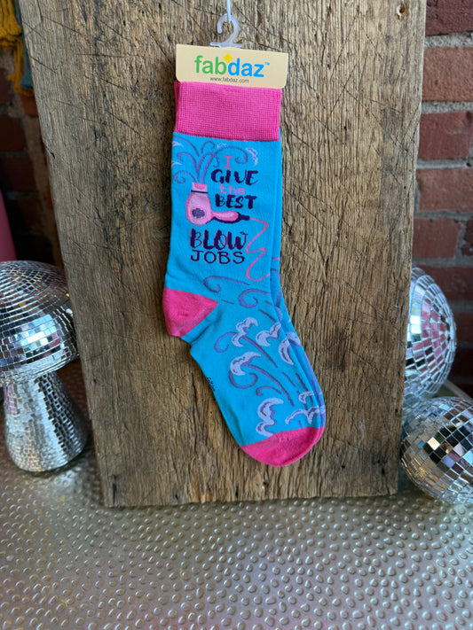 Hairstylist I Give the Best Blow Jobs Women's Crew Socks