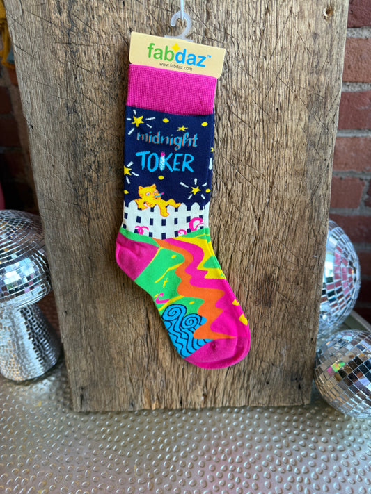 Midnight Toker Women's Novelty Crew Socks