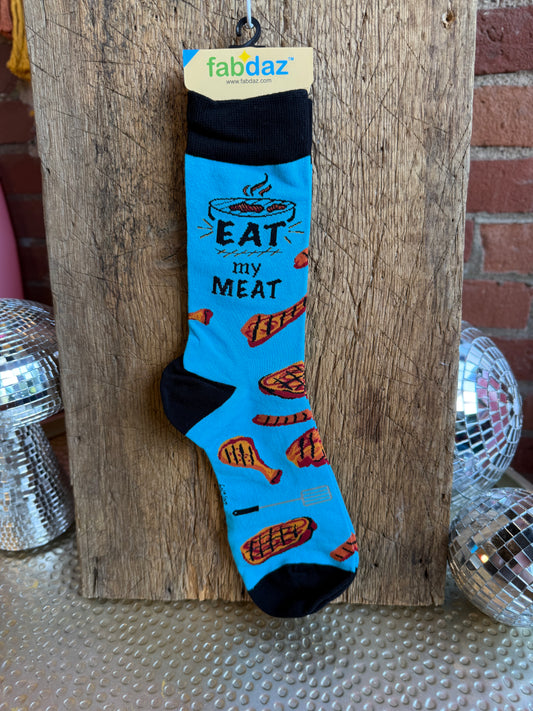 Eat My Meat Men's Novelty Crew Socks