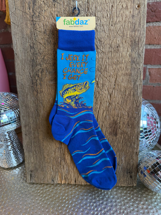 I Jerk It Every Chance I Get Men's Novelty Crew Socks