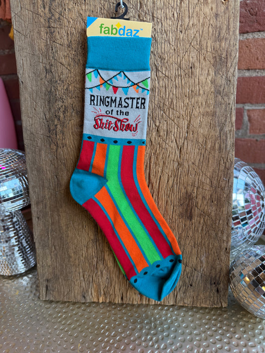Ringmaster of the Shit Show Men's Novelty Crew Socks