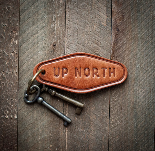 Up North Leather Keychain