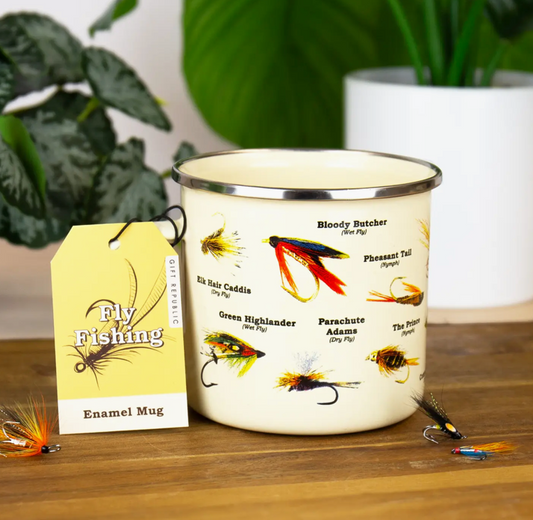 Fly Fishing Enamel Mug