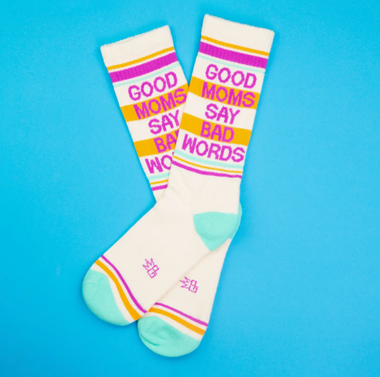 Good Moms Say Bad Words Gym Crew Socks