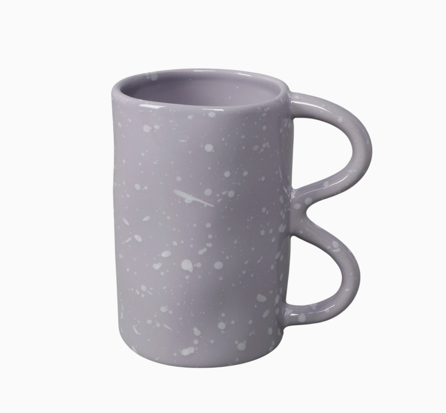 Lilac Speckle Double-Handle Ceramic Mug