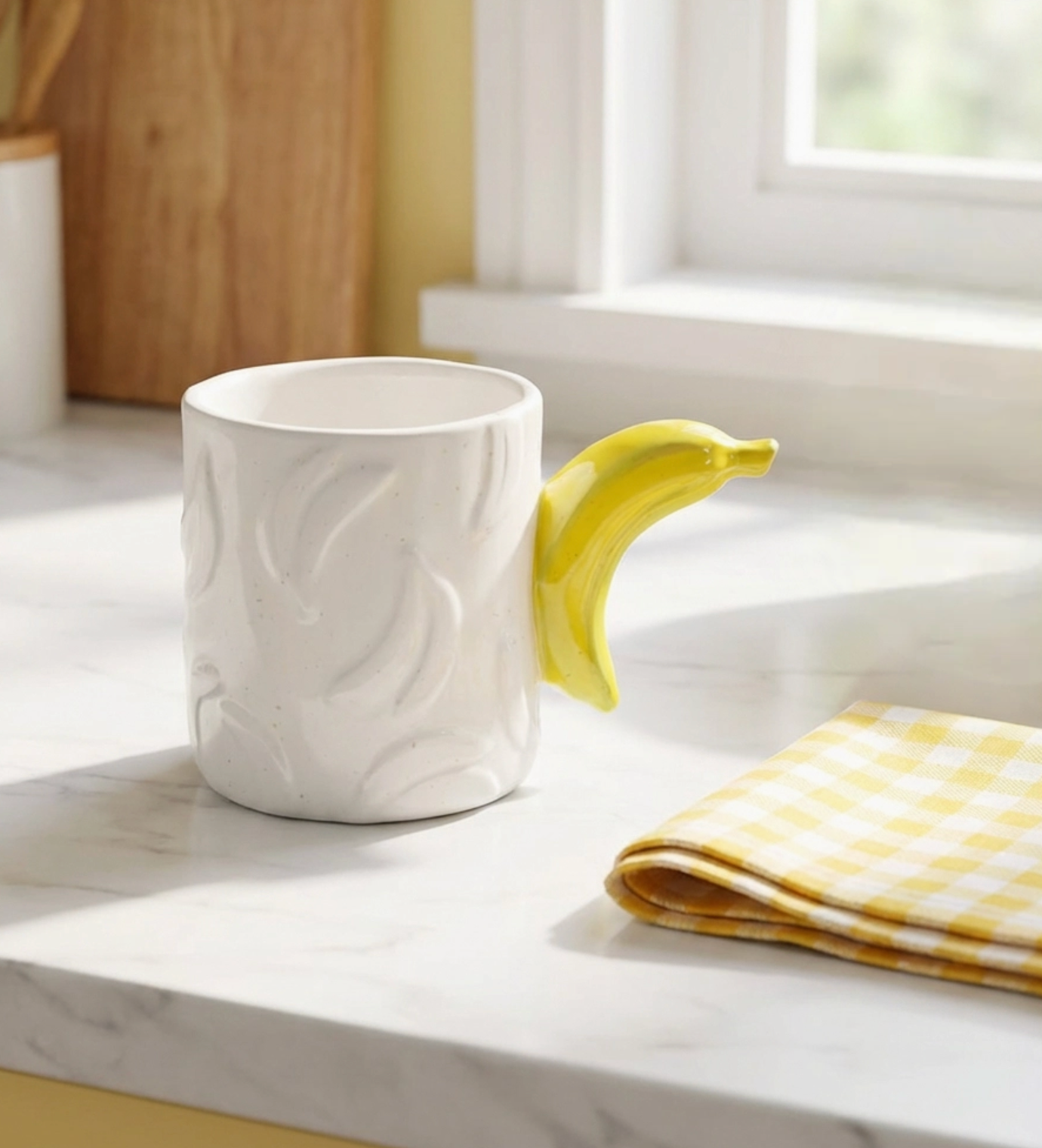Banana Handle Ceramic Mug