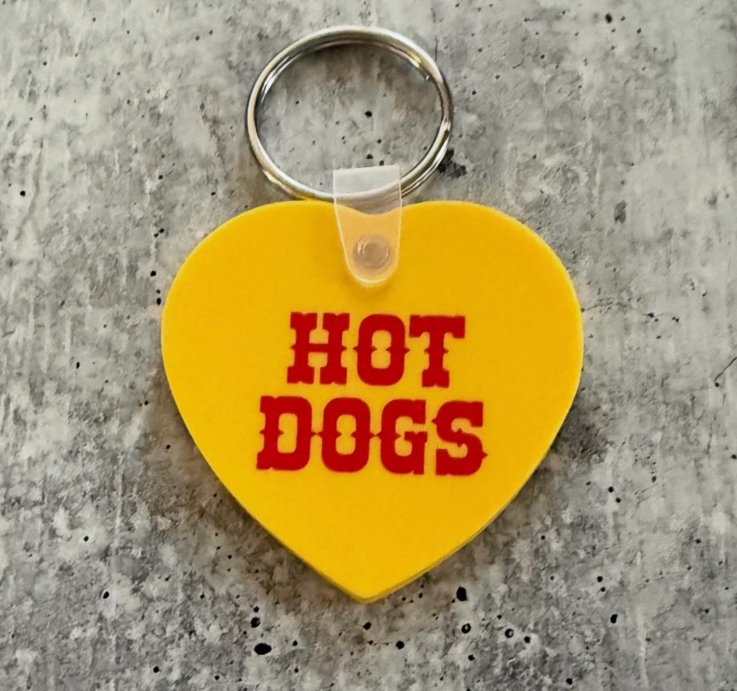 Hot Dogs Heart Keychain