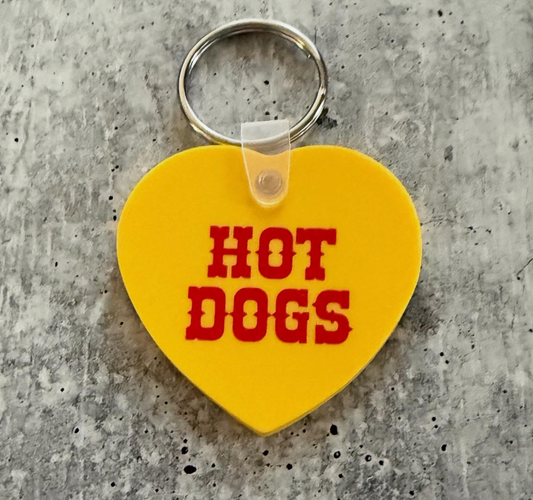 Hot Dogs Heart Keychain