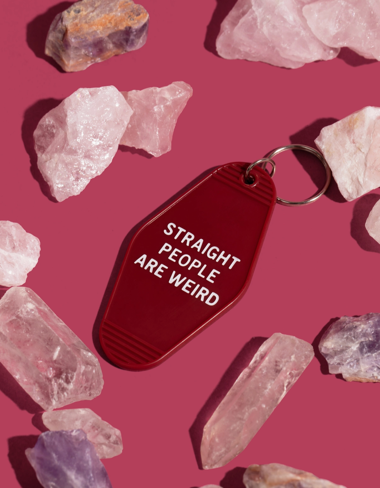 Straight People Are Weird Motel Keychain