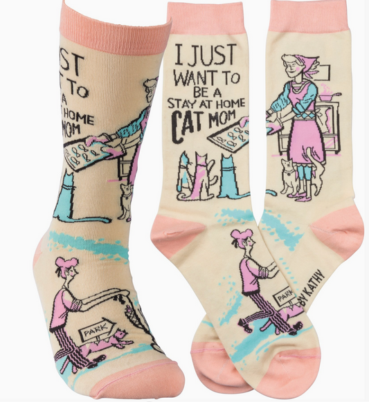 Stay At Home Cat Mom Socks