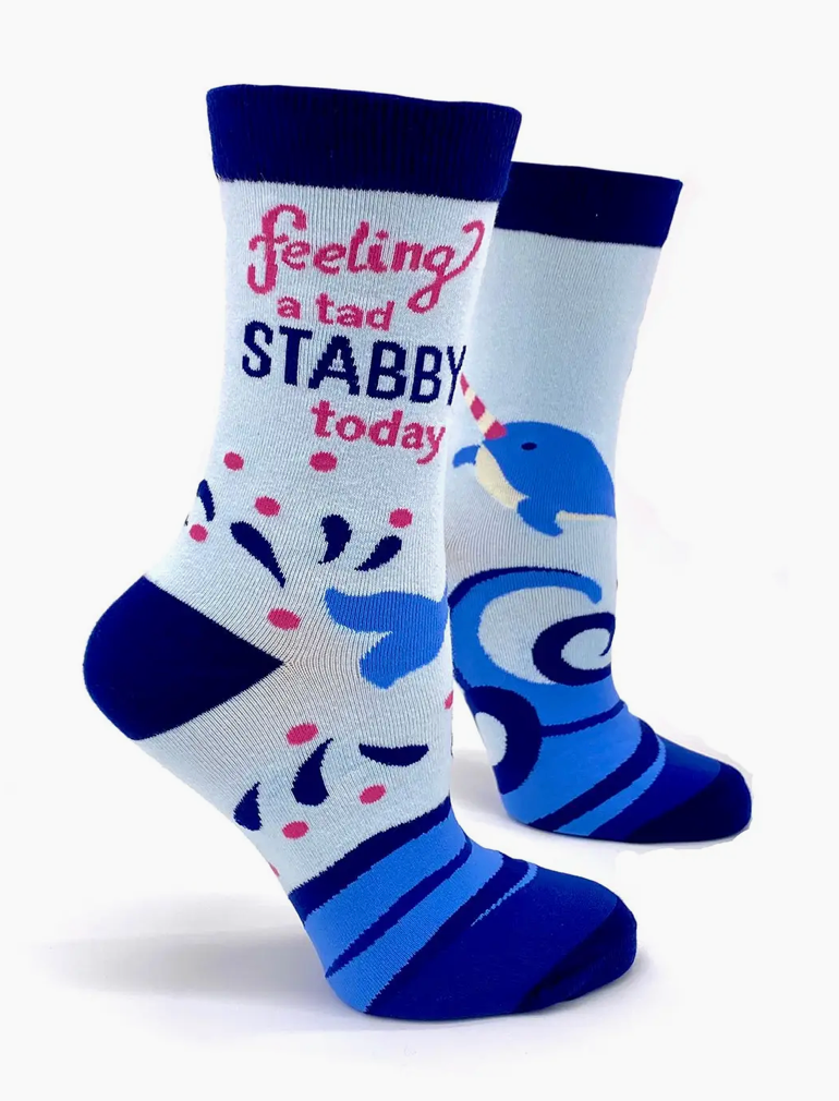 Feeling A Tad Stabby Today Narwhal Women's Crew Socks